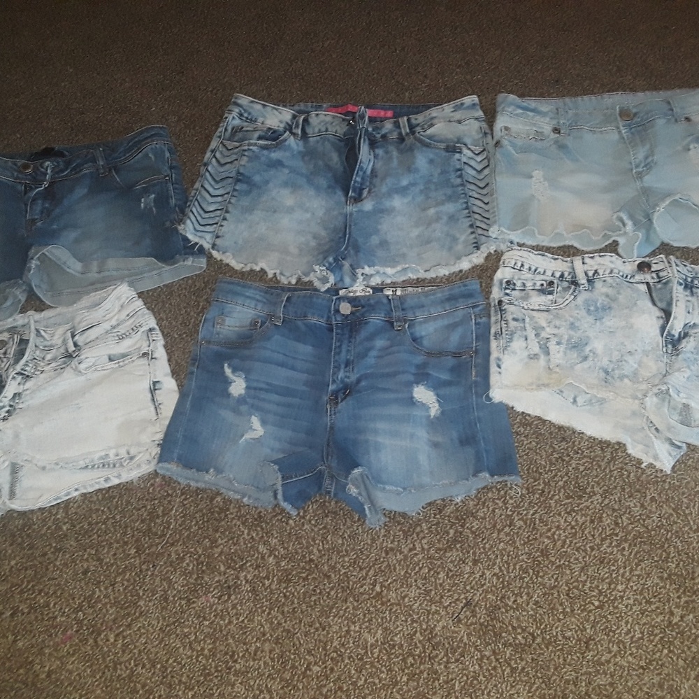 6 pairs denim shorts size 11-13